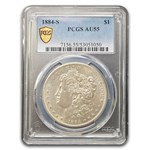 1884-S Morgan Dollar AU-55 PCGS
