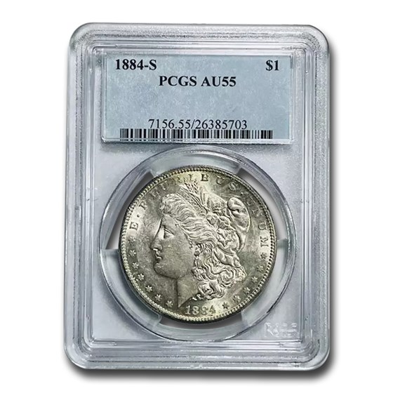1884-S Morgan Dollar AU-55 PCGS 1884-S Morgan Dollar AU-55 PCGS