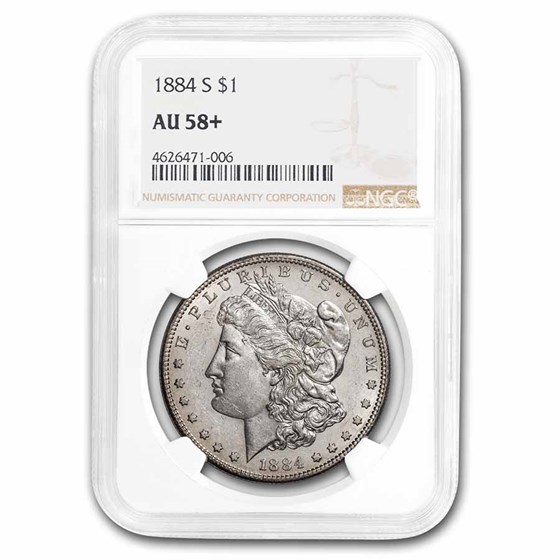1884-S Morgan Dollar AU-58+ NGC