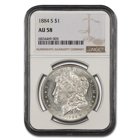 1884-S Morgan Dollar AU-58 NGC 1884-S Morgan Dollar AU-58 NGC