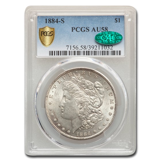 1884-S Morgan Dollar AU-58 PCGS CAC 1884-S Morgan Dollar AU-58 PCGS CAC