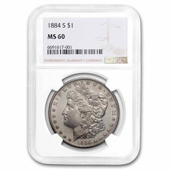 1884-S Morgan Dollar MS-60 NGC 1884-S Morgan Dollar MS-60 NGC