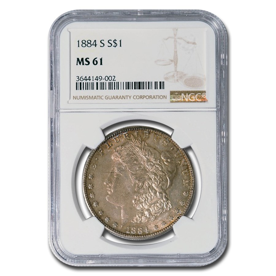 1884-S Morgan Dollar MS-61 NGC