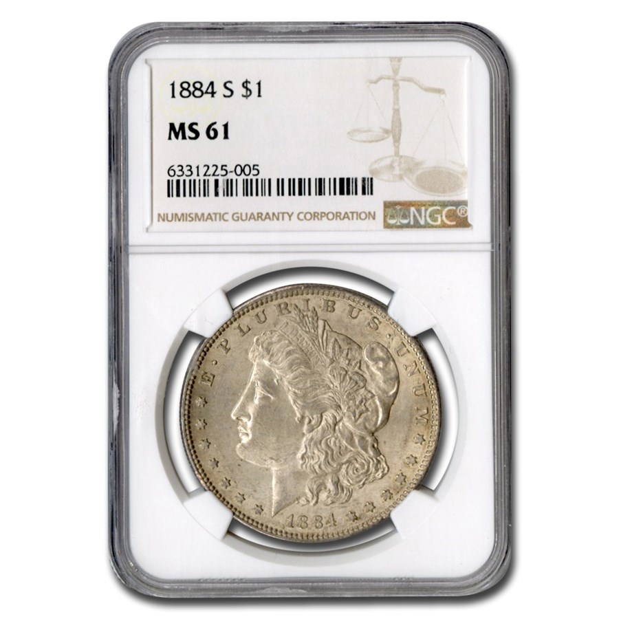 1884-S Morgan Dollar MS-61 NGC