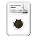 1884 Straits Settlements AE 1/2 Cent Victoria XF-40 NGC (Brown) 1884 Straits Settlements AE 1/2 Cent Victoria XF-40 NGC (Brown)