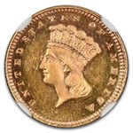 1885 $1 Indian Head Gold MS-62 NGC (DPL)