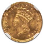 1885 $1 Indian Head Gold MS-65 NGC