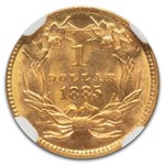 1885 $1 Indian Head Gold MS-65 NGC