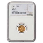 1885 $1 Indian Head Gold MS-65 NGC