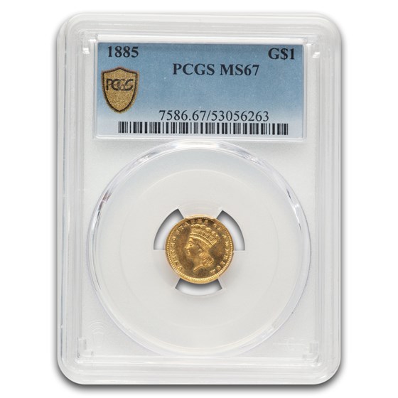 1885 $1 Indian Head Gold MS-67 PCGS