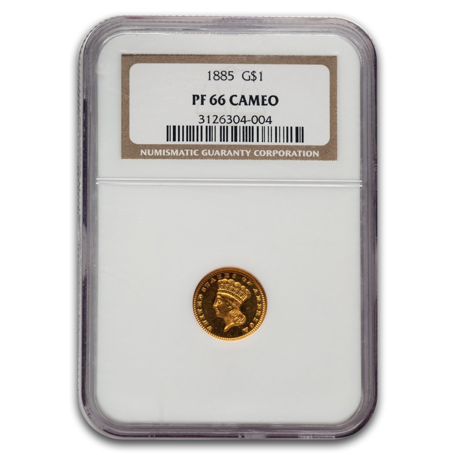 1885 $1 Indian Head Gold PF-66 Cameo NGC