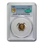 1885 $1 Indian Head Gold PR-65+ Cameo PCGS CAC