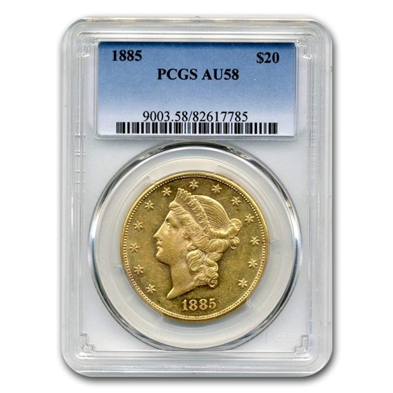 1885 $20 Liberty Gold Double Eagle AU-58 PCGS 1885 $20 Liberty Gold Double Eagle AU-58 PCGS