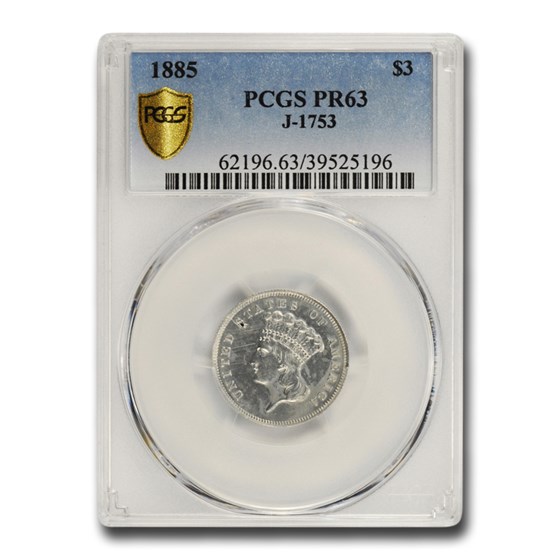 1885 $3 Princess Pattern PR-63 PCGS (J-1753) 1885 $3 Princess Pattern PR-63 PCGS (J-1753)
