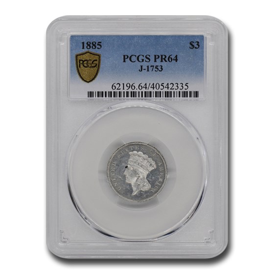 1885 $3 Princess Pattern PR-64 PCGS (J-1753) 1885 $3 Princess Pattern PR-64 PCGS (J-1753)