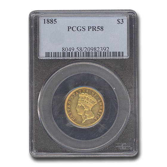 1885 $3 Proof Gold Indian Princess PR-58 PCGS 1885 $3 Proof Gold Indian Princess PR-58 PCGS