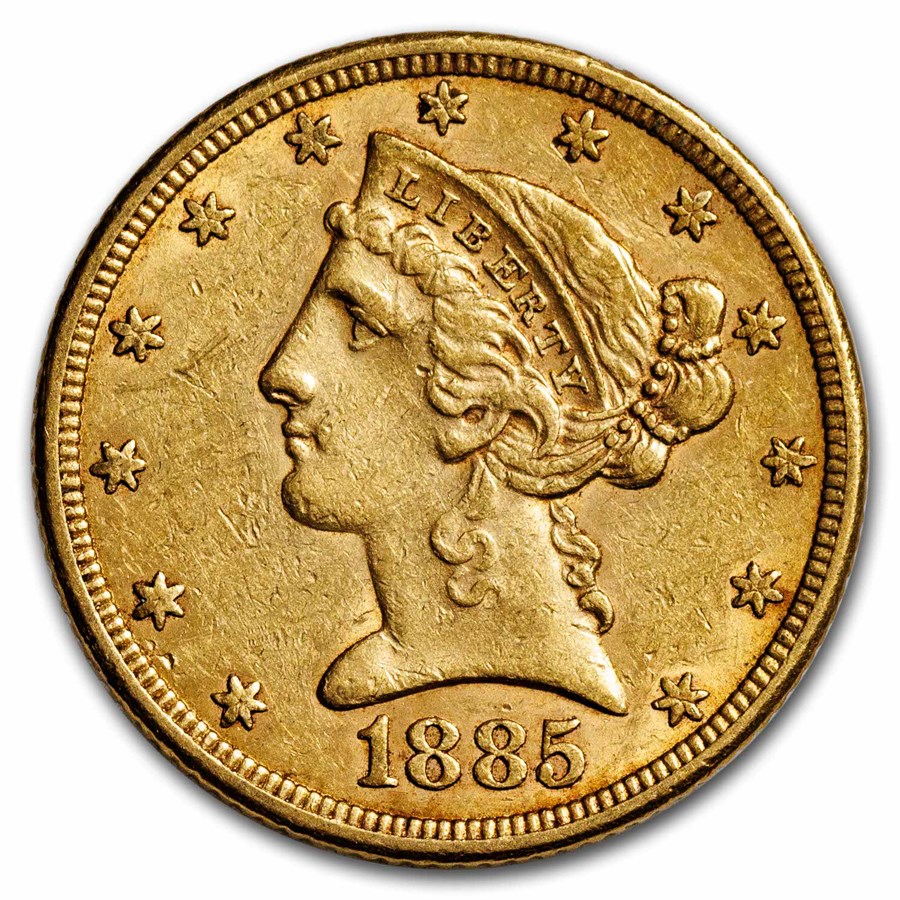 Buy 1885 $5 Liberty Gold Half Eagle AU | APMEX