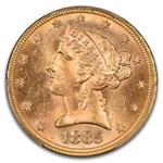 1885 $5 Liberty Gold Half Eagle MS-64 PCGS