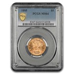 1885 $5 Liberty Gold Half Eagle MS-64 PCGS