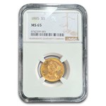 1885 $5 Liberty Gold Half Eagle MS-65 NGC