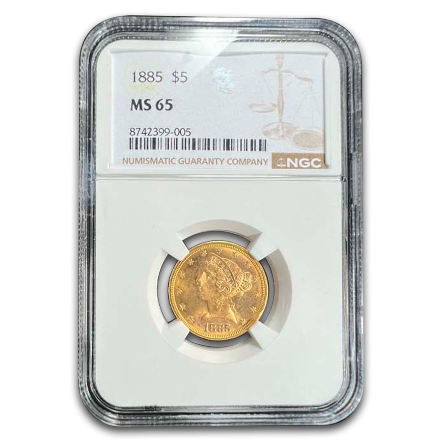 1885 $5 Liberty Gold Half Eagle MS-65 NGC