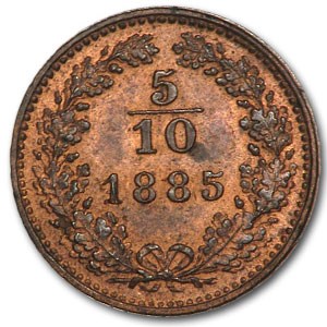 1885 Austria 5/10 Kreuzer BU 1885 Austria 5/10 Kreuzer BU