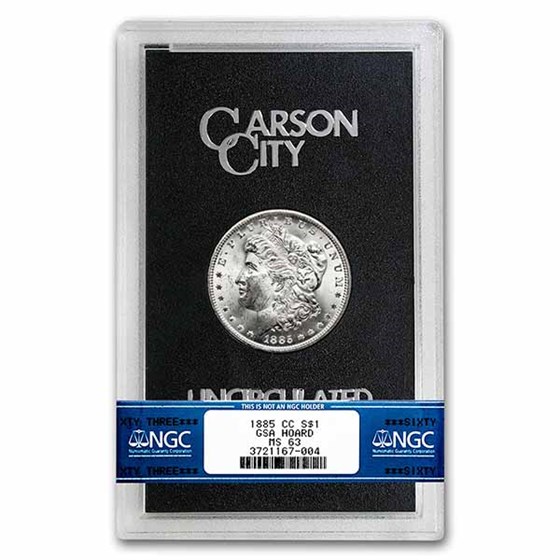1885-CC Morgan Dollar MS-63 NGC (GSA) 1885-CC Morgan Dollar MS-63 NGC (GSA)