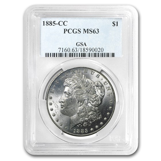 1885-CC Morgan Dollar MS-63 PCGS (GSA) 1885-CC Morgan Dollar MS-63 PCGS (GSA)