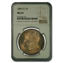 1885-CC Morgan Dollar MS-64 NGC (Beautiful Toning)