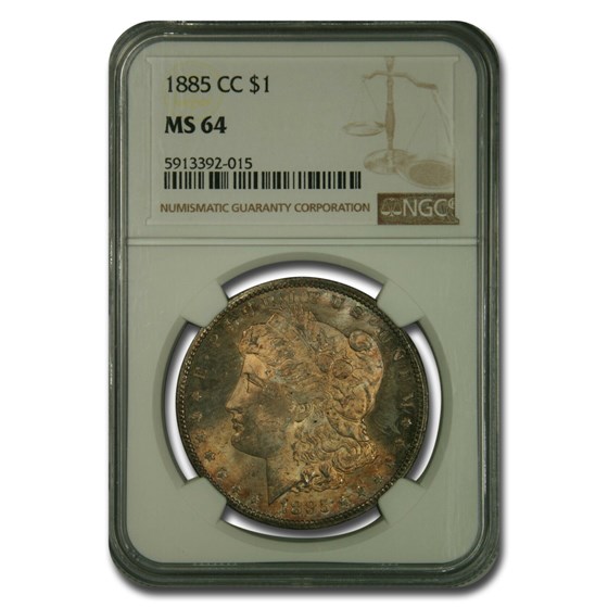 1885-CC Morgan Dollar MS-64 NGC (Beautiful Toning) 1885-CC Morgan Dollar MS-64 NGC (Beautiful Toning)