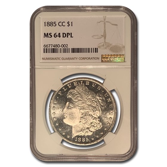 1885-CC Morgan Dollar MS-64 NGC (DPL) 1885-CC Morgan Dollar MS-64 NGC (DPL)