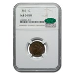 1885 Indian Head Cent MS-64 NGC CAC (Brown)