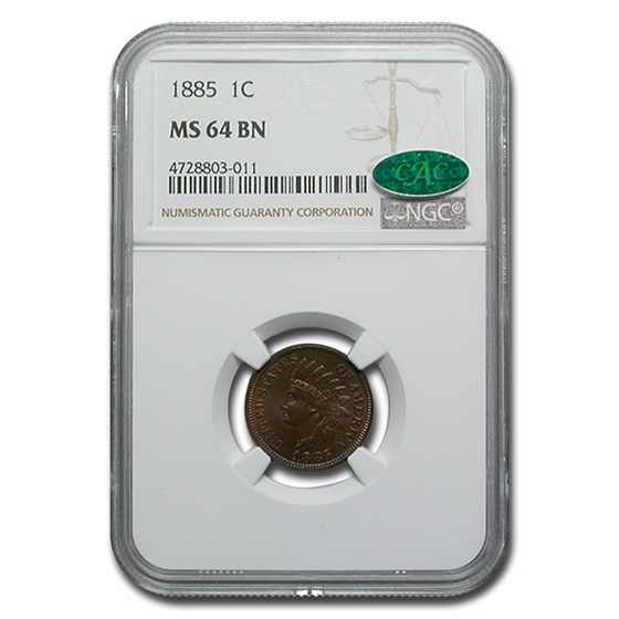 1885 Indian Head Cent MS-64 NGC CAC (Brown) 1885 Indian Head Cent MS-64 NGC CAC (Brown)