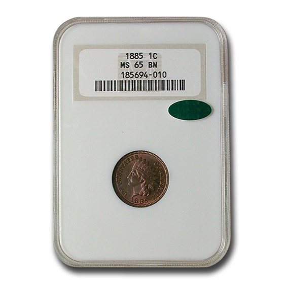 1885 Indian Head Cent MS-65 NGC CAC (Brown) 1885 Indian Head Cent MS-65 NGC CAC (Brown)