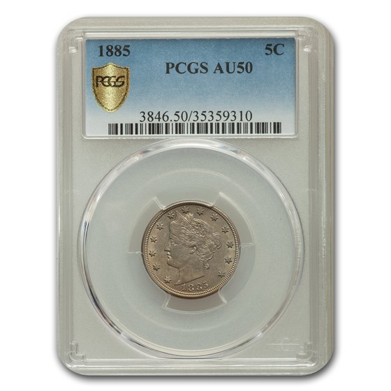 1885 Liberty Head V Nickel AU-50 PCGS 1885 Liberty Head V Nickel AU-50 PCGS