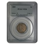 1885 Liberty Head V Nickel VF-20 PCGS