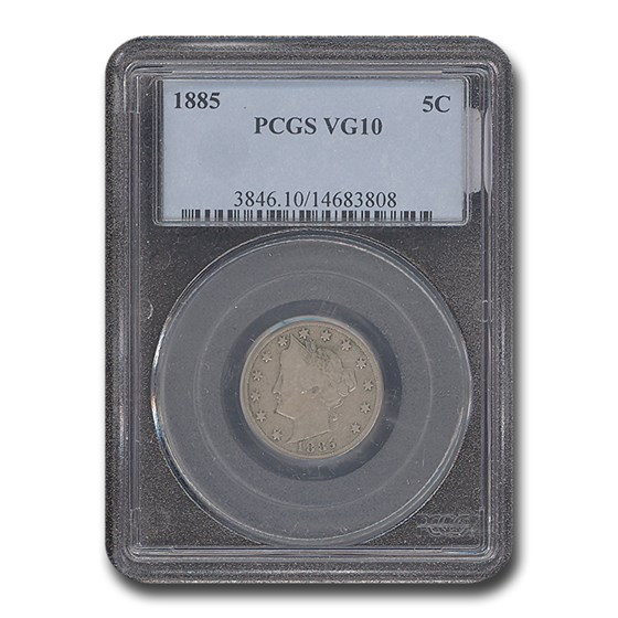 1885 Liberty Head V Nickel VG-10 PCGS