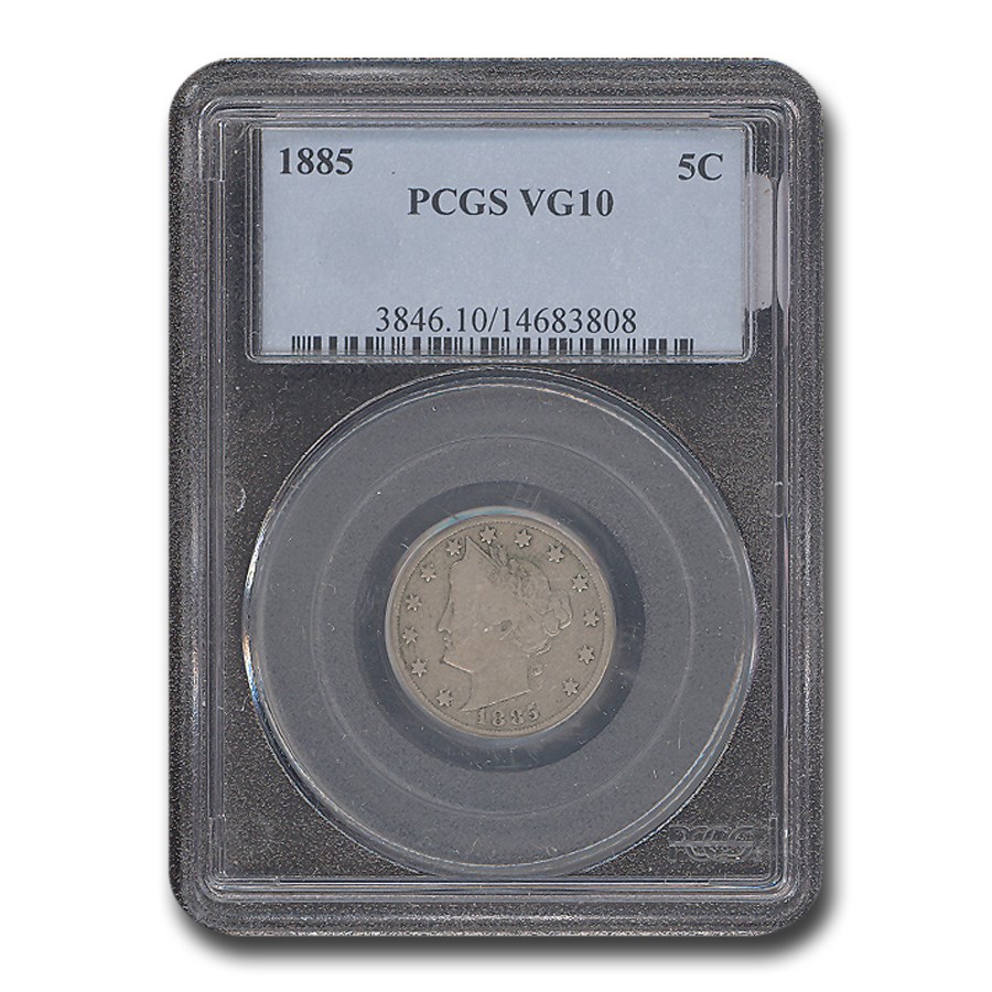 1885 Liberty Head V Nickel VG-10 PCGS