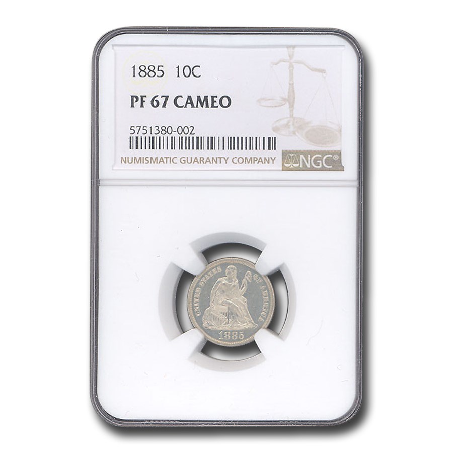 1885 Liberty Seated Dime PF-67 Cameo NGC