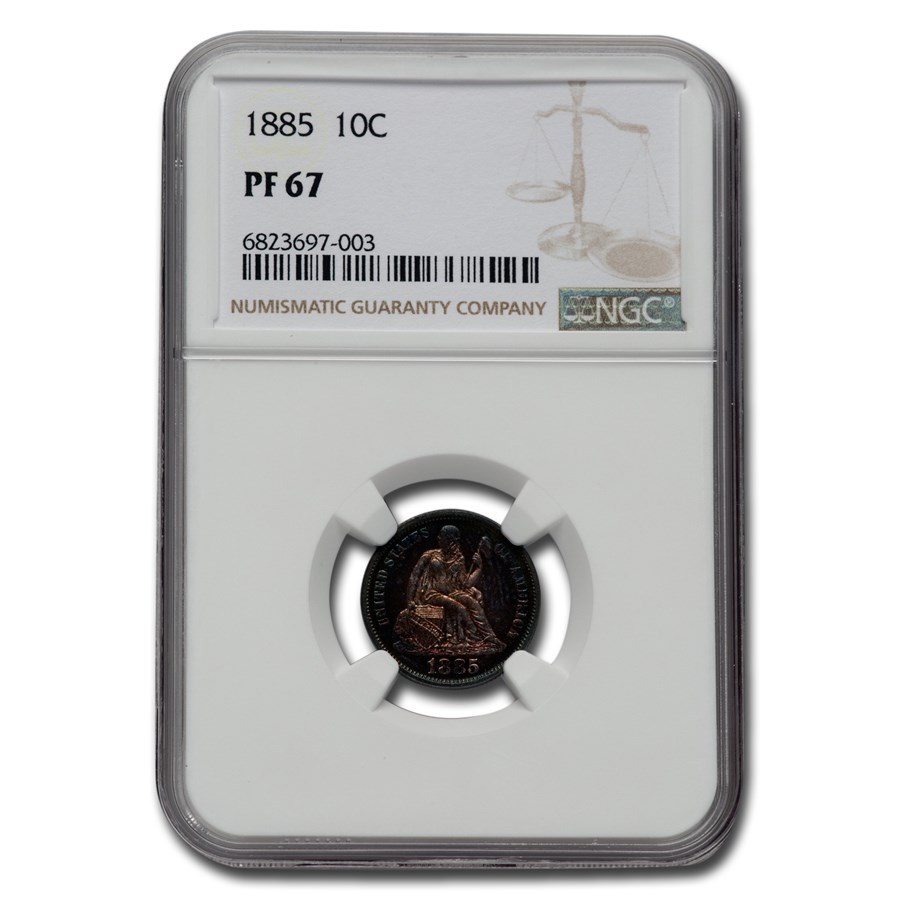 1885 Liberty Seated Dime PF-67 NGC