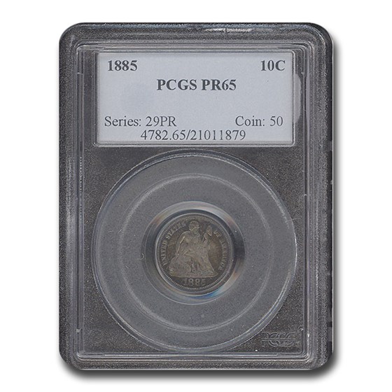 1885 Liberty Seated Dime PR-65 PCGS 1885 Liberty Seated Dime PR-65 PCGS