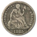 1885 Liberty Seated Dime VG