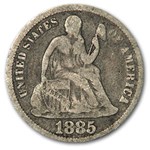 1885 Liberty Seated Dime VG