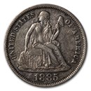 1885 Liberty Seated Dime XF