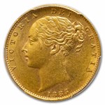 1885-M Australia Gold Sovereign Victoria Shield AU-58 PCGS