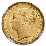 1885-M Australia Gold Sovereign Young Victoria MS-61 NGC
