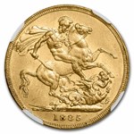 1885-M Australia Gold Sovereign Young Victoria MS-61 NGC
