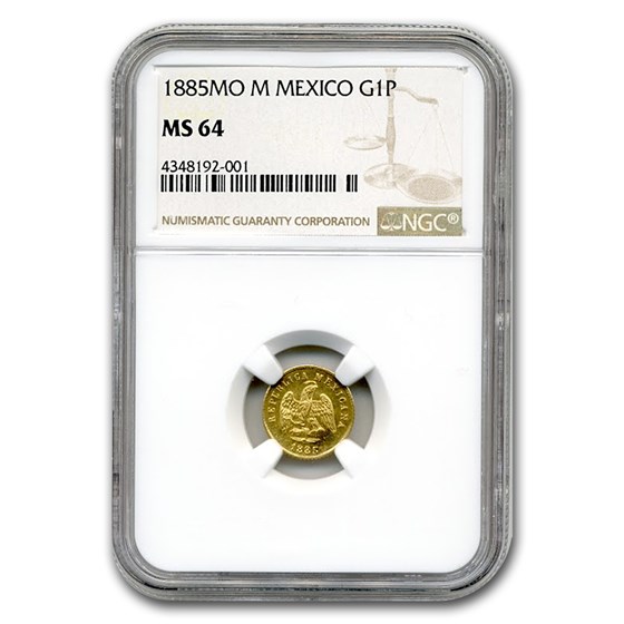 1885 Mo-M Mexico Gold Peso MS-64 NGC 1885 Mo-M Mexico Gold Peso MS-64 NGC