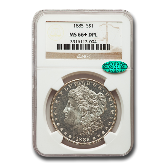 1885 Morgan Dollar DPL MS-66+ NGC CAC 1885 Morgan Dollar DPL MS-66+ NGC CAC