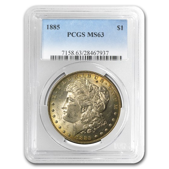 1885 Morgan Dollar MS-63 PCGS (Cerulean Toning) 1885 Morgan Dollar MS-63 PCGS (Cerulean Toning)